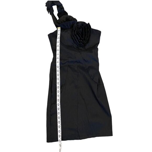 MISO Black Taffeta One Shoulder Fitted Dress 10 - Picture 7 of 8